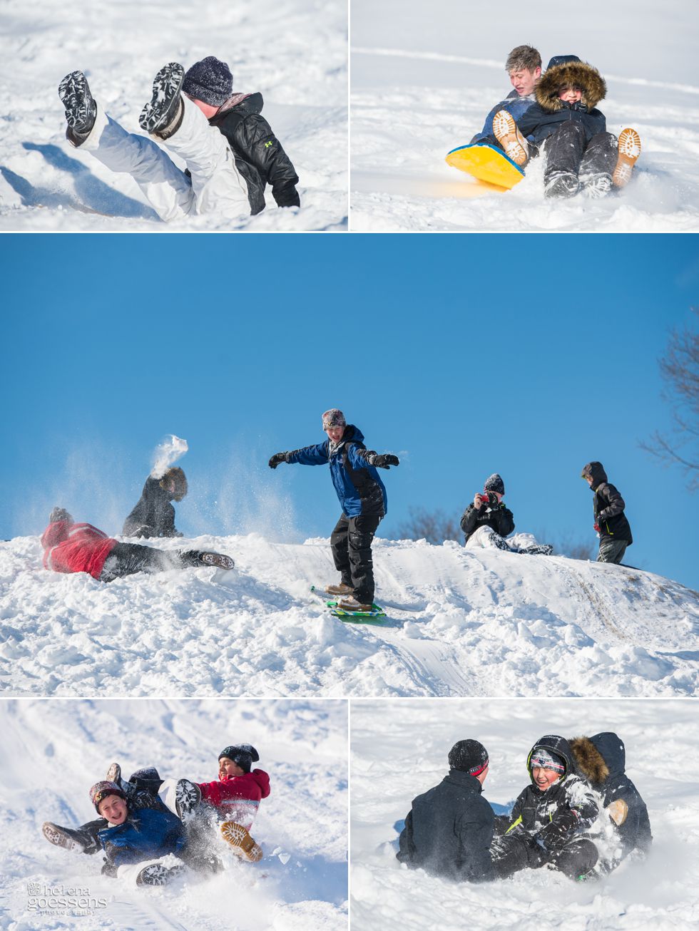 Boys having fun in the snow