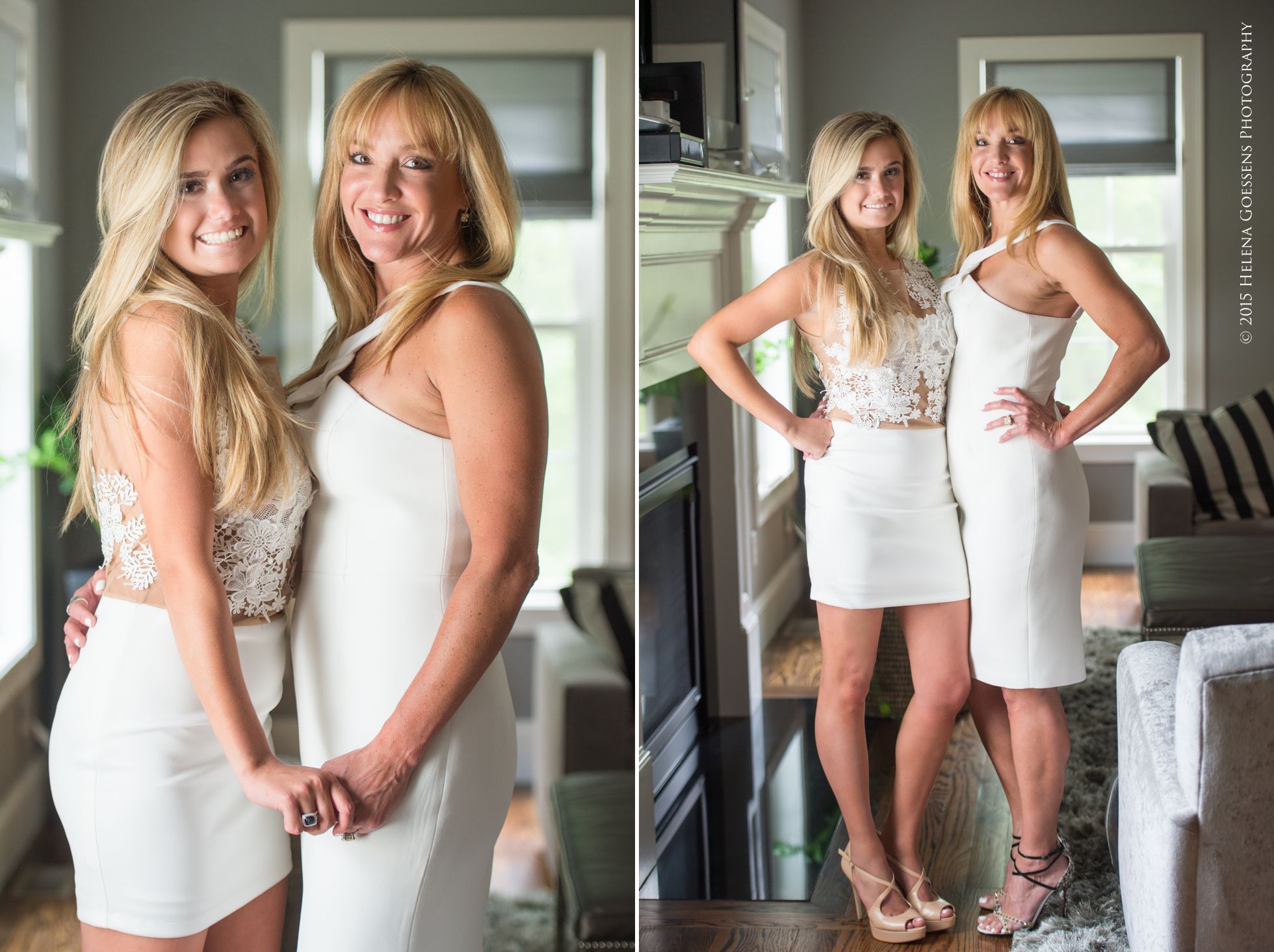blond mom and blond daughter