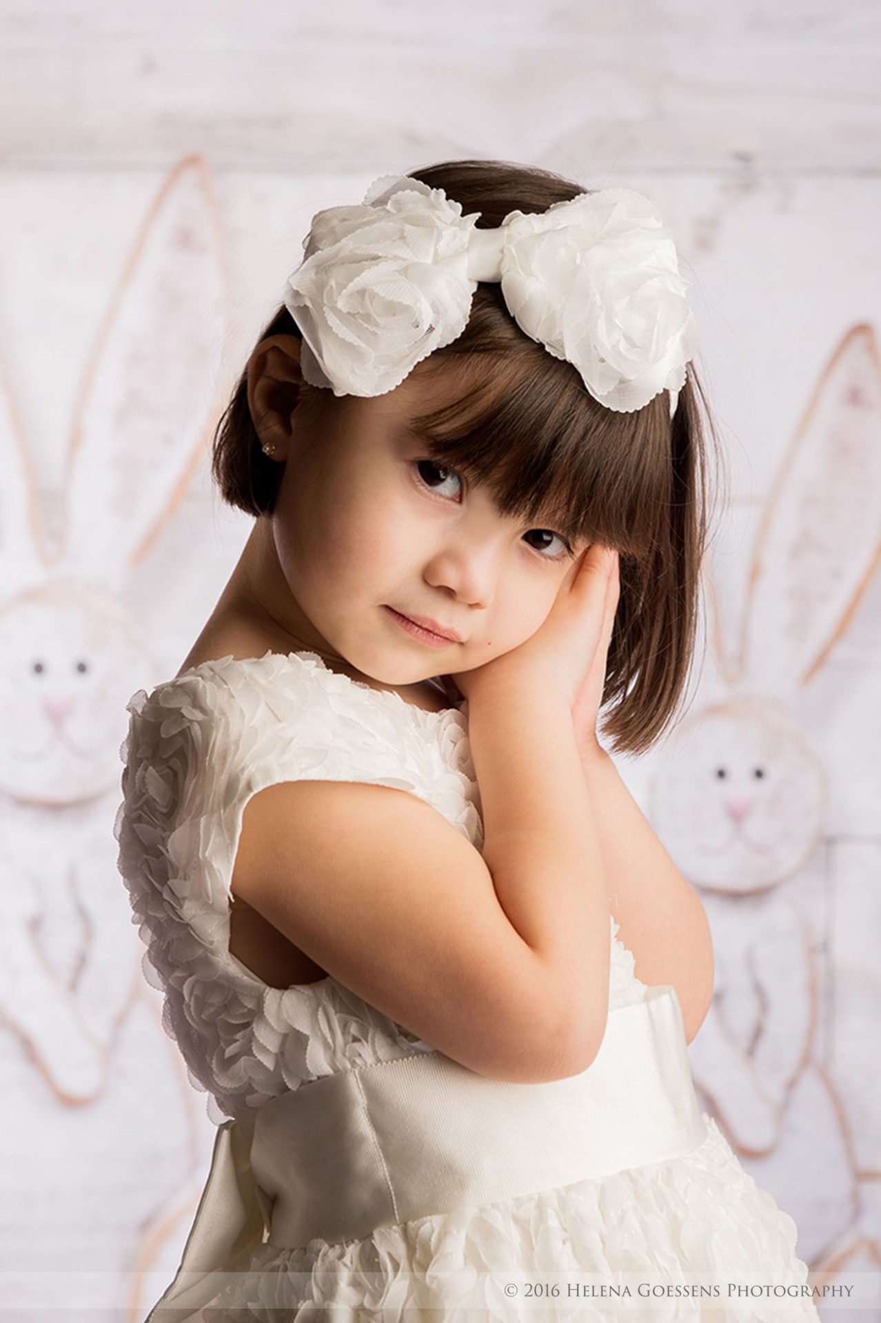 little girl in a white dress