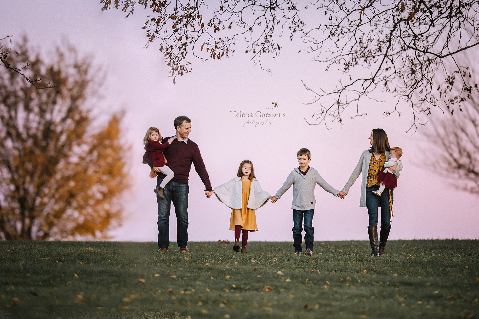 casual fall family portraits with Boston MA family photographer Helena Goessens