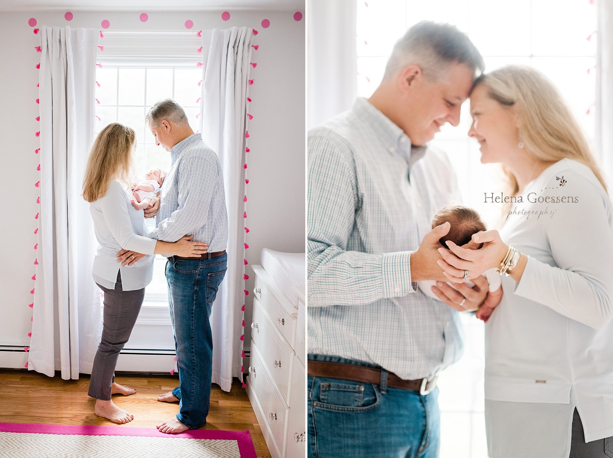 Boston MA in home lifestyle newborn session with Helena Goessens Photography