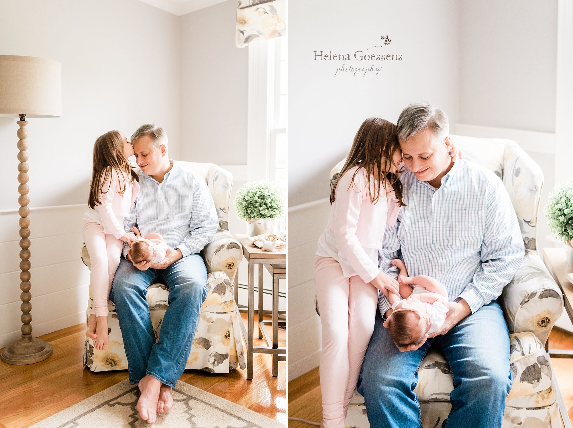 father with daughters photographed by Helena Goessens Photography
