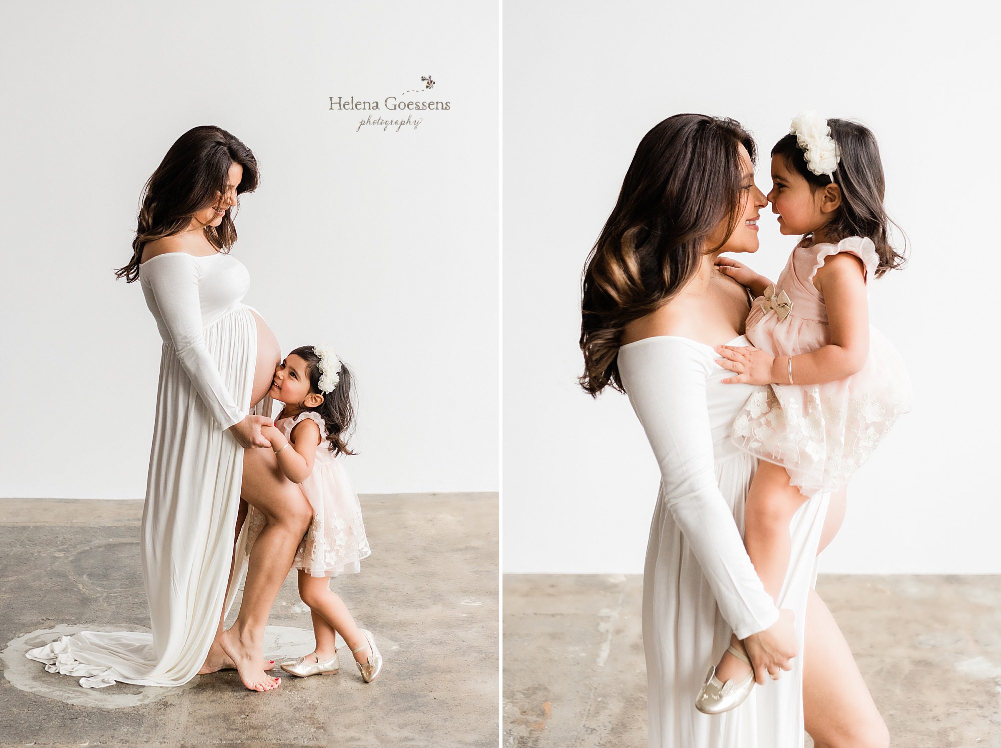 Norwood MA maternity session with big sister and Helena Goessens Photography
