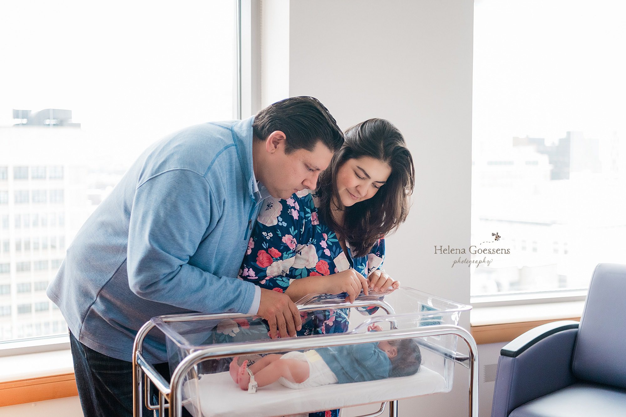 hospital newborn session with Boston newborn photographer Helena Goessens Photography