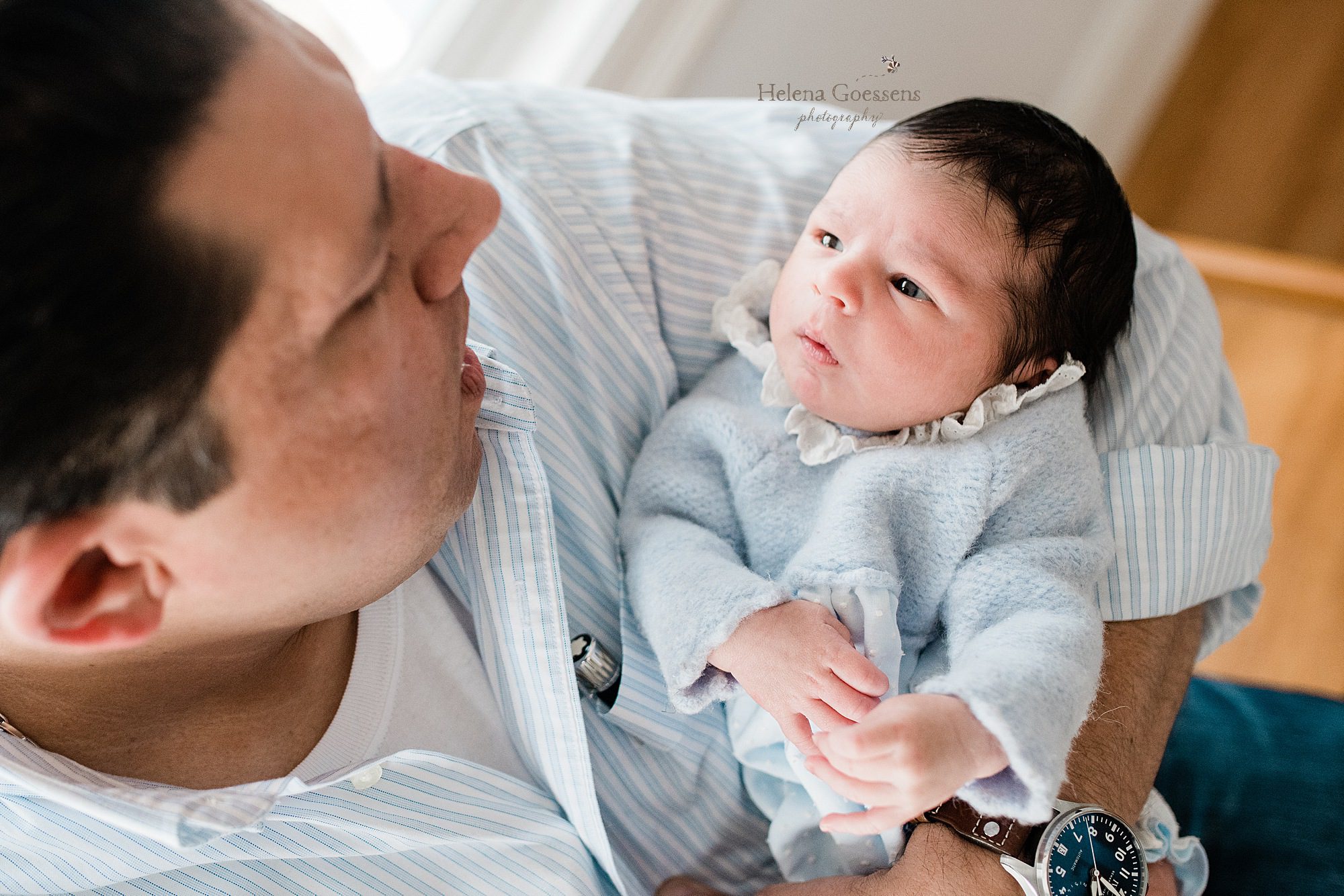 father and son photographed by Boston MA newborn photographer Helena Goessens Photography