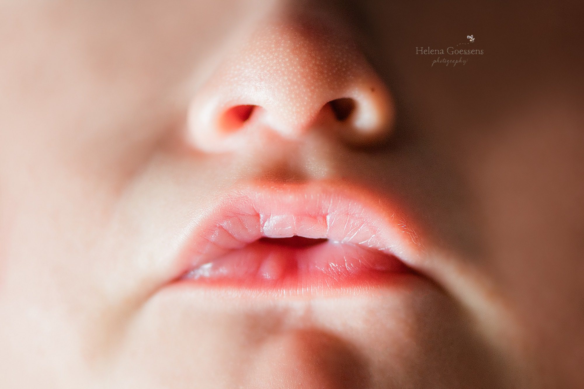 new baby's lips photographed by MA baby photographer Helena Goessens Photography