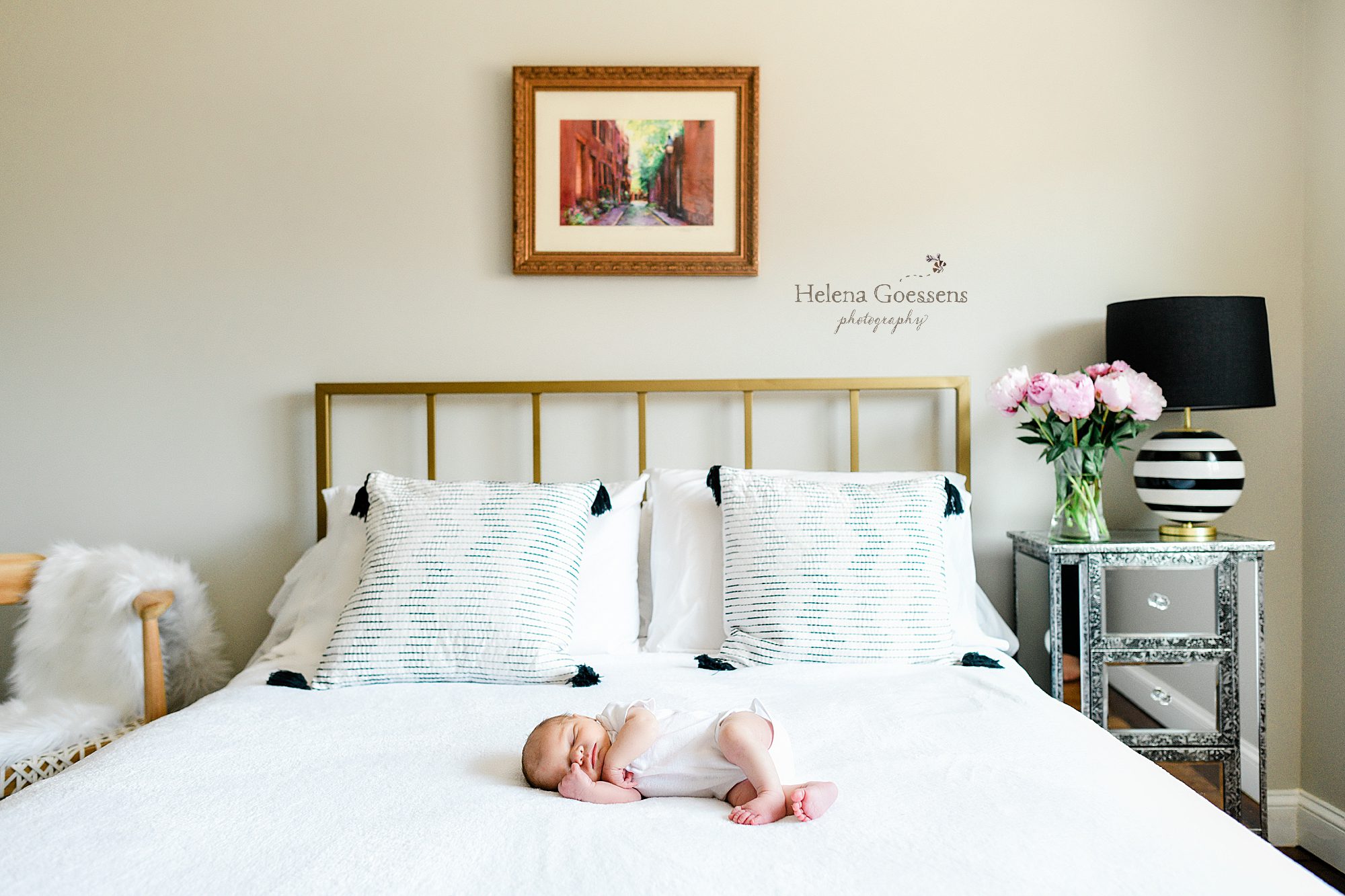 baby girl at home in Boston with Helena Goessens Photography