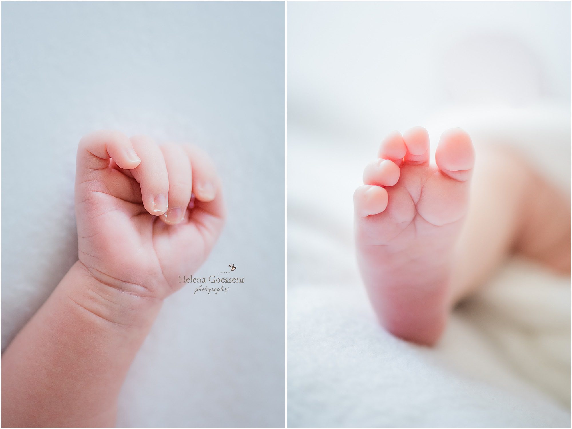 newborn baby girl details photographed by Helena Goessens Photography