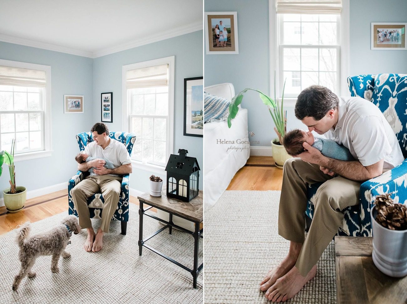 newborn portraits with dad and son photographed by Helena Goessens Photography