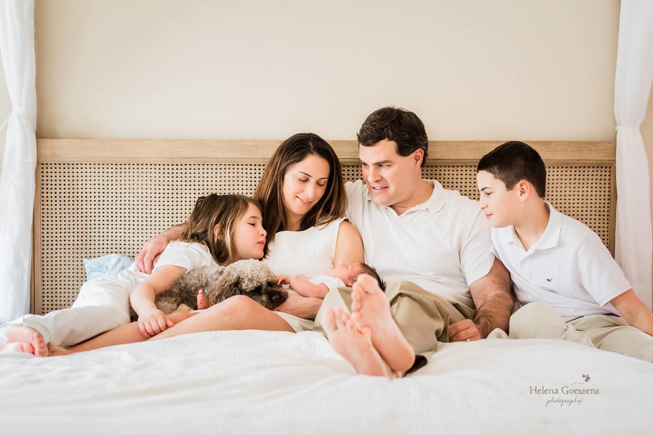 Helena Goessens Photography captures family of five during Needham newborn session