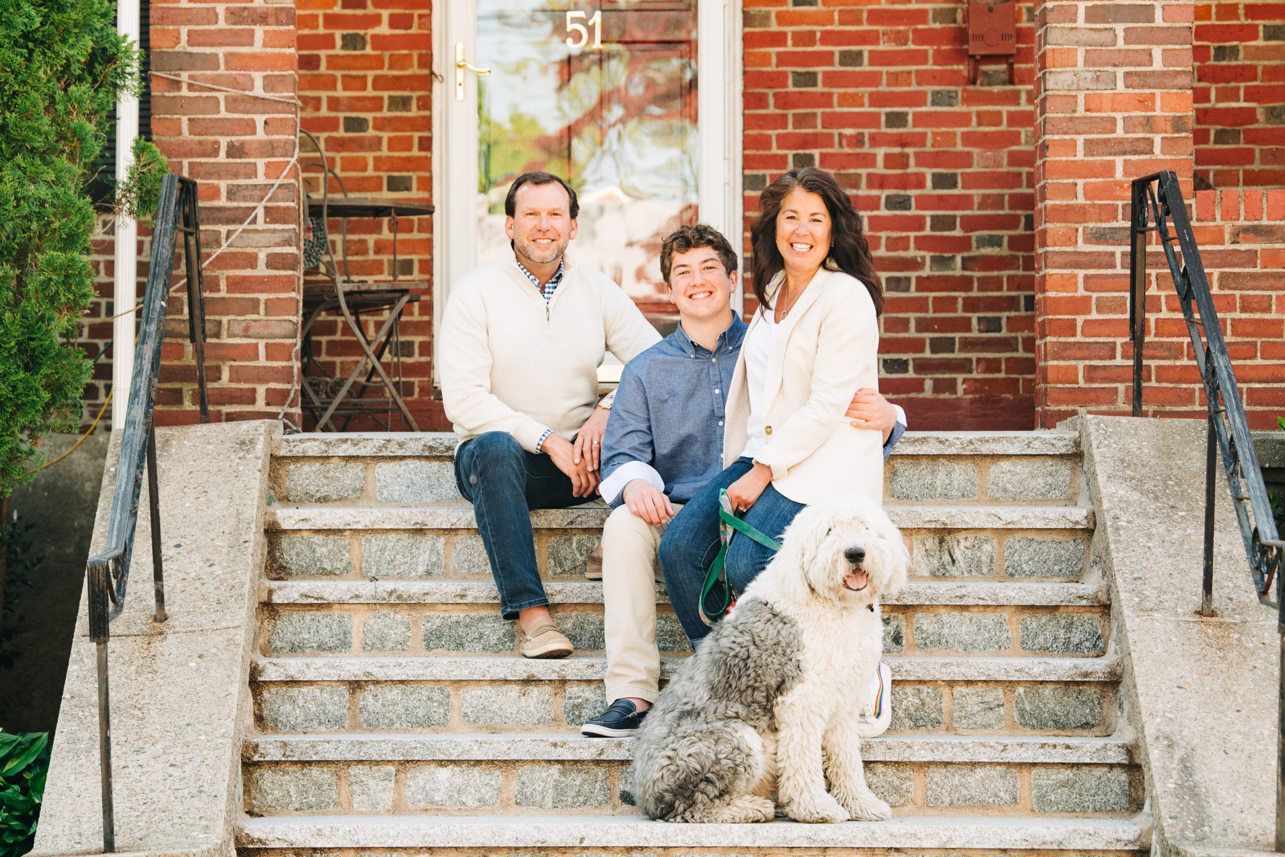 family photos with dog in Boston MA by Helena Goessens Photography