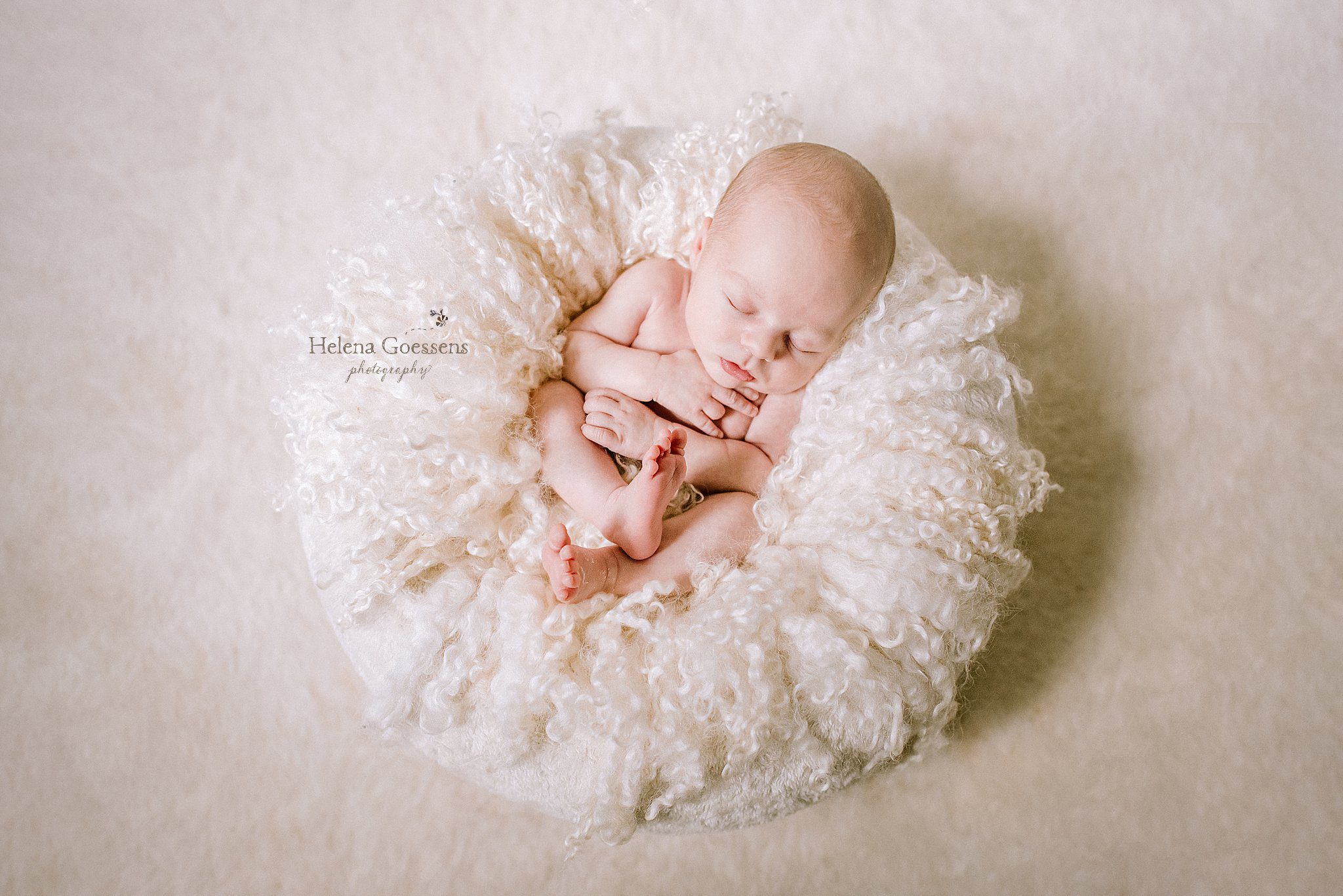 baby boy lays on fluffy pillow during lifestyle newborn session