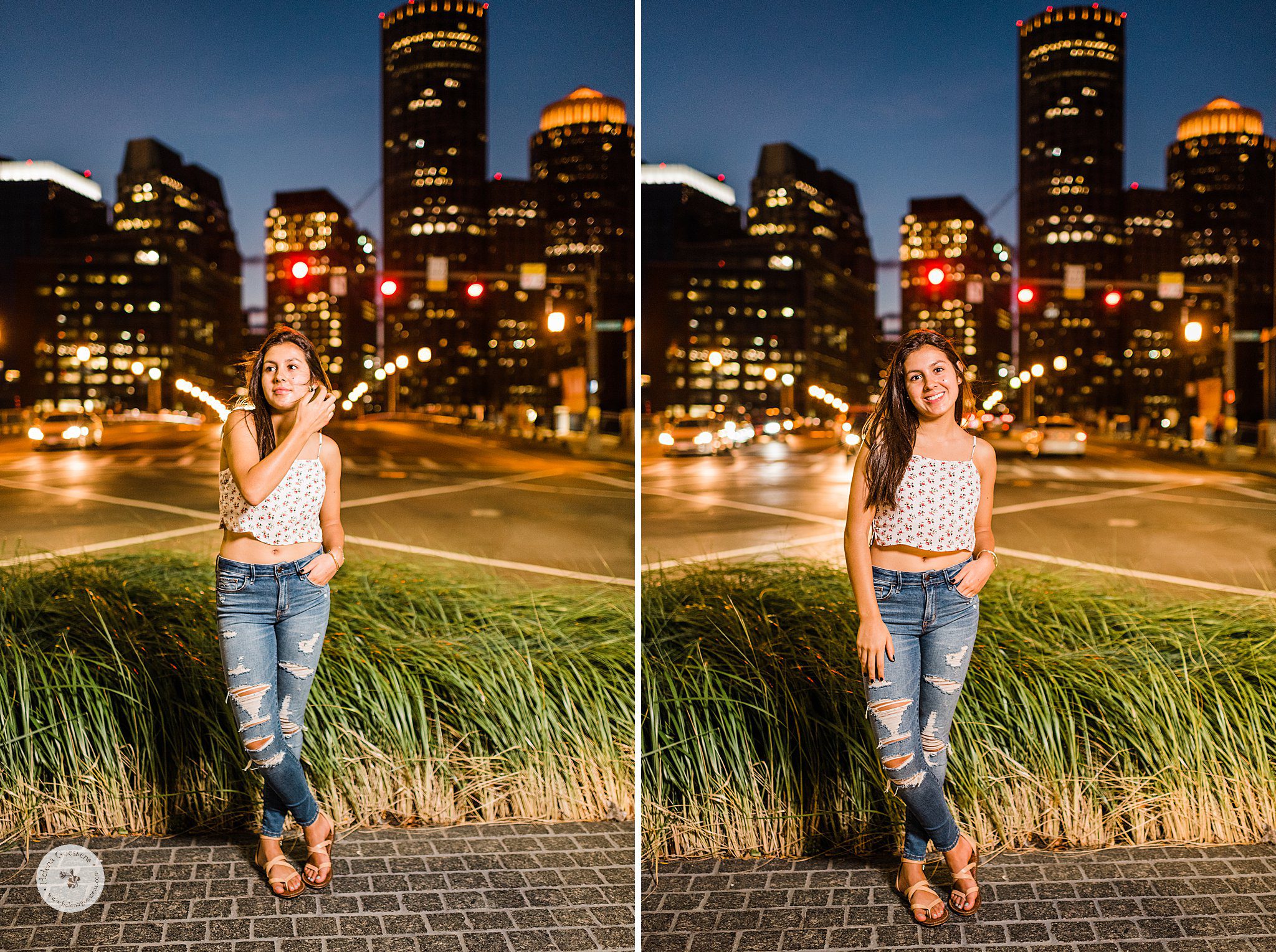 nighttime portraits in Boston with family photographer Helena Goessens Photography