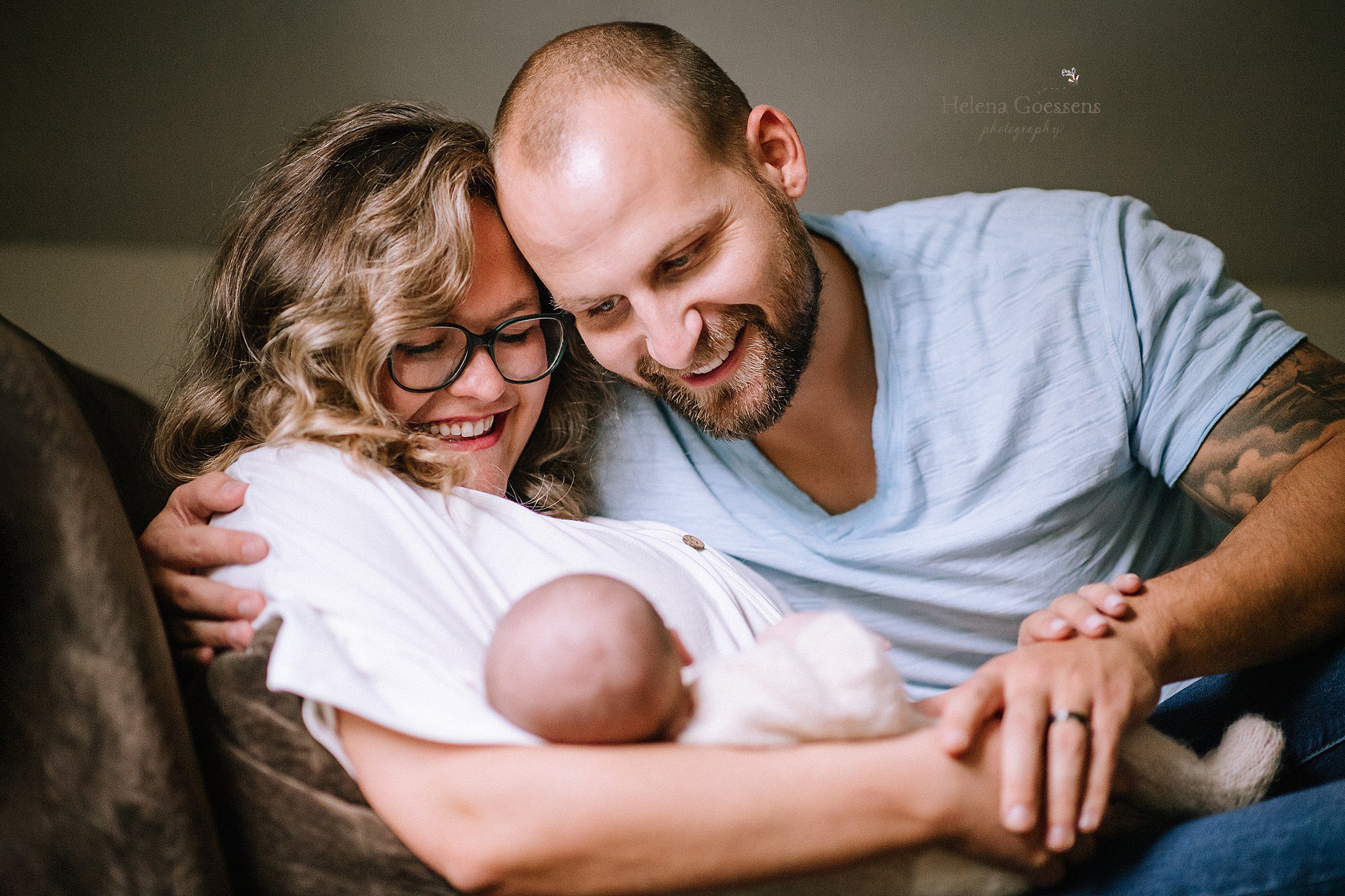 Dedham MA Lifestyle Newborn Session with parents at home