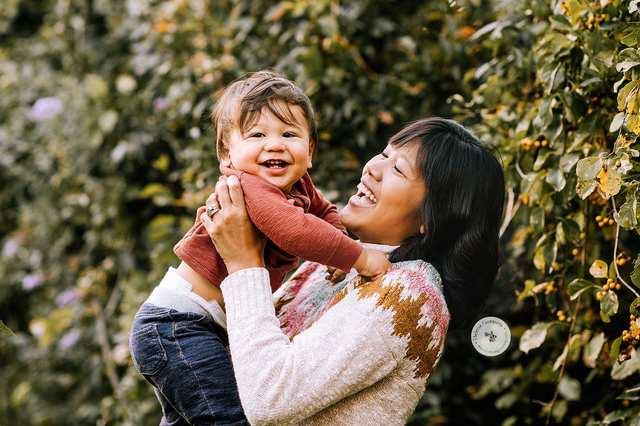 mom plays with son during Backyard Family Portraits in Dedham MA