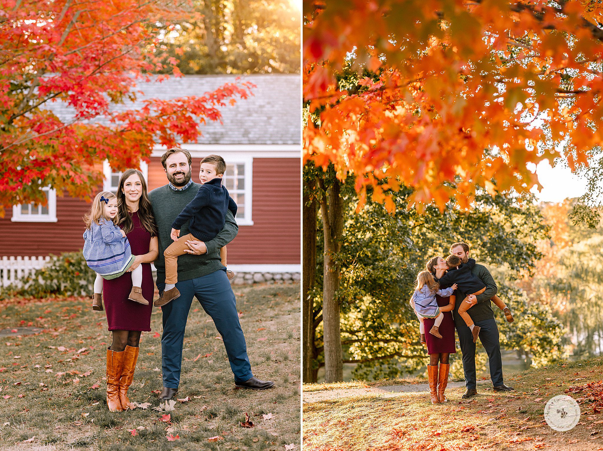 fall family portraits at Larz Anderson Park in Brookeline MA