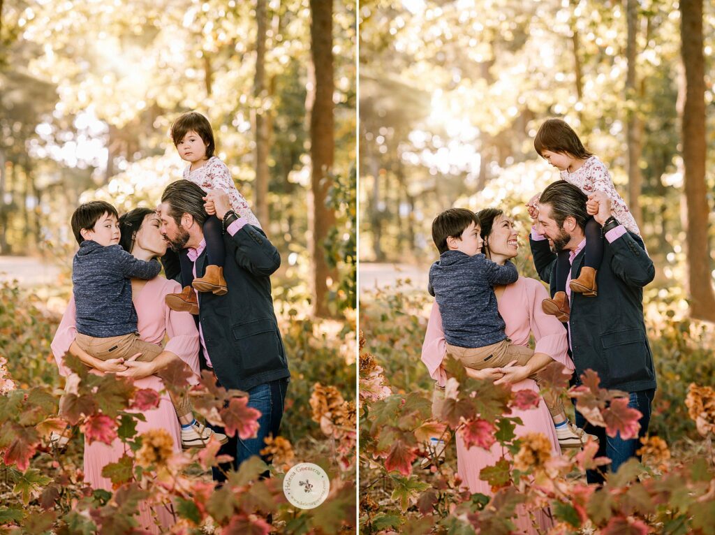 fall family portraits in the leaves in Canton MA