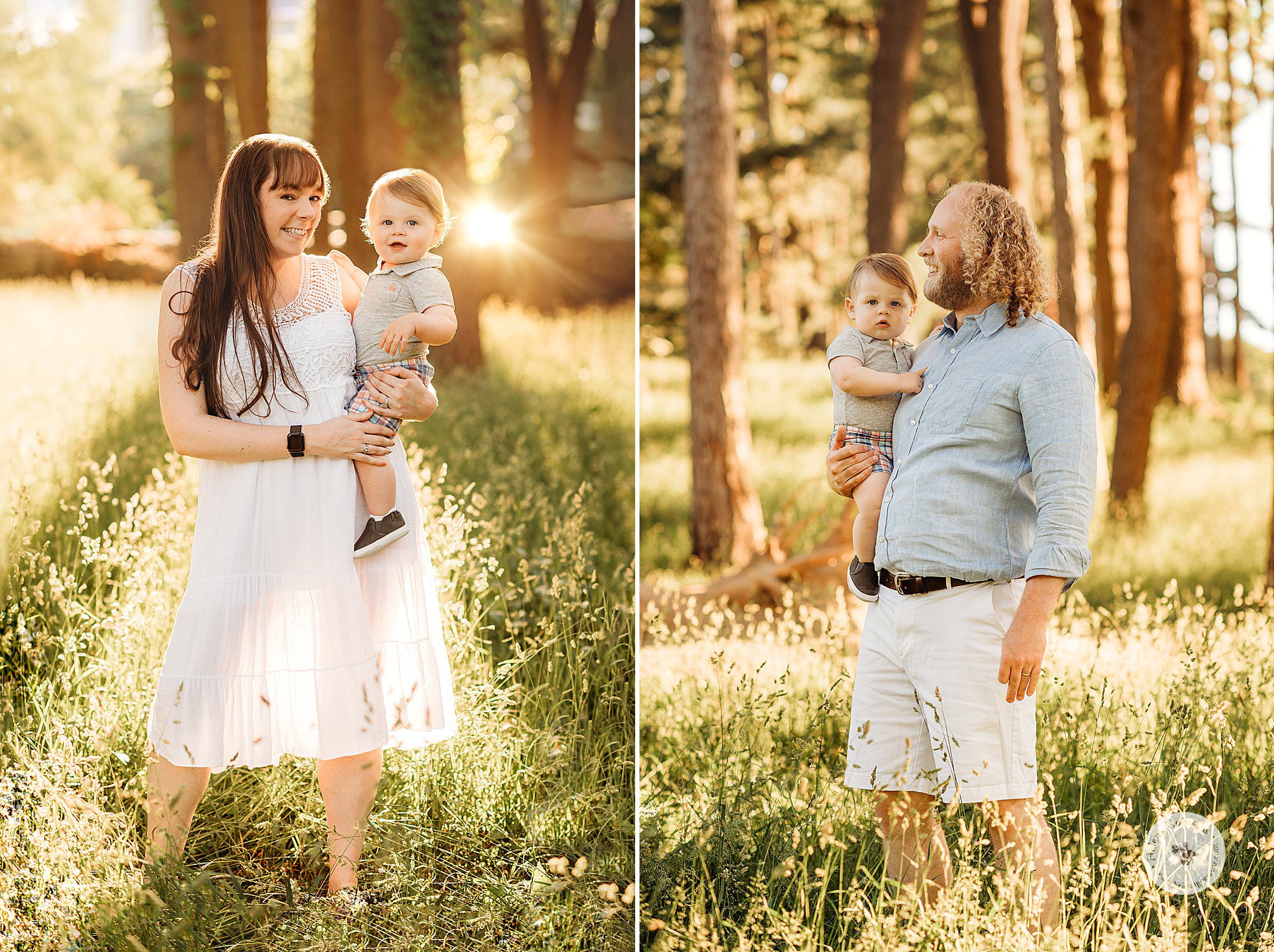parents hold toddler during Peter’s Hill family portraits