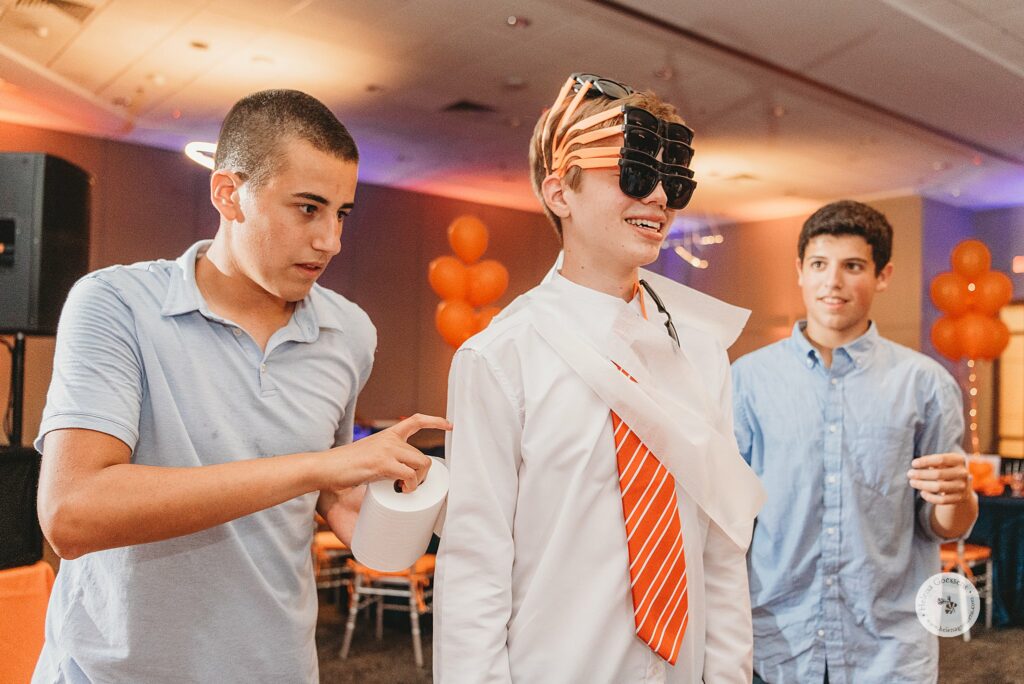 silly moments during MA Bar Mitzvah celebration