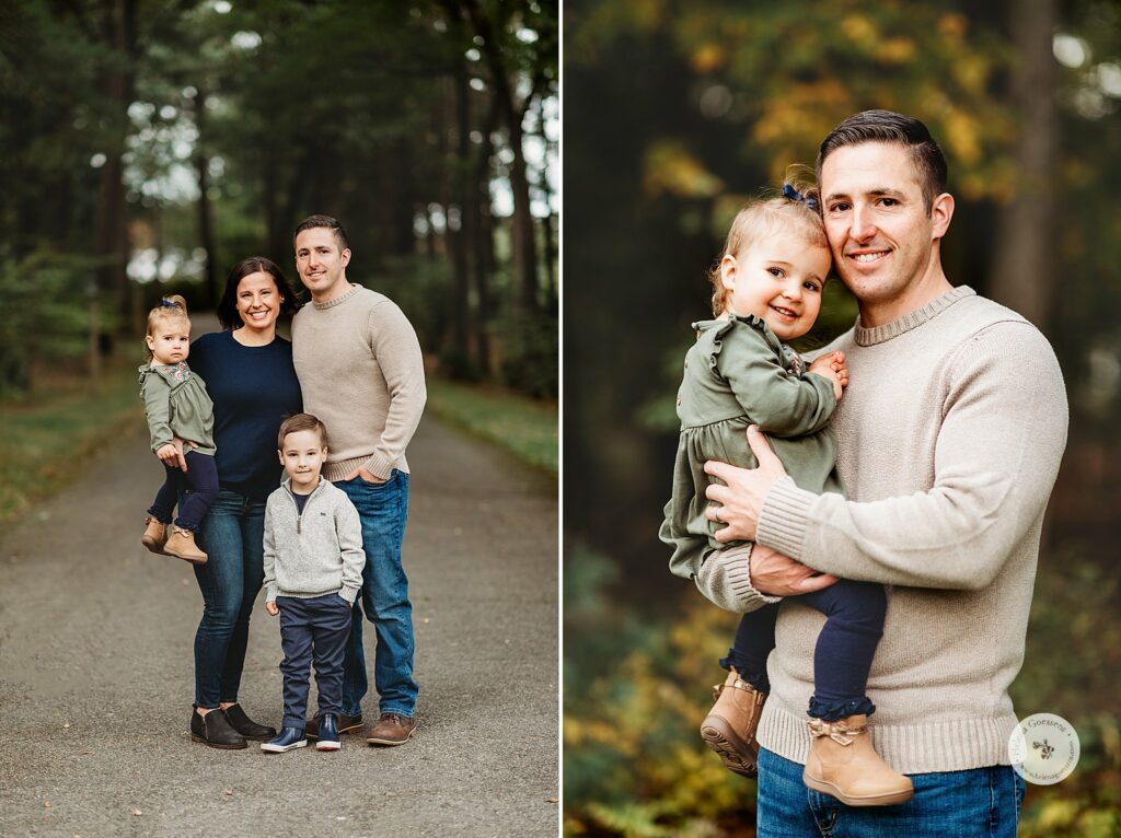 cozy fall portraits at the Bradley Estate for family of four 