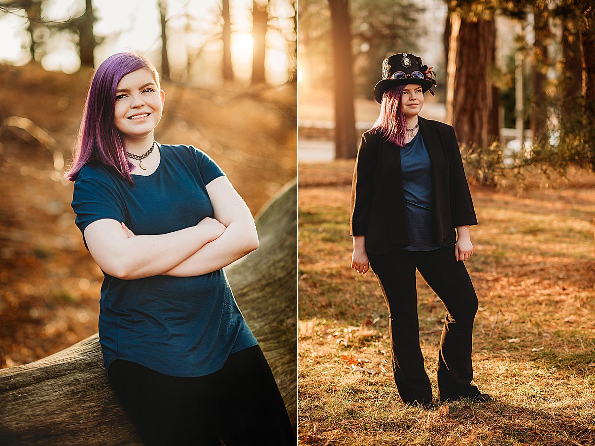 Arnold's Arboretum senior portraits with non-binary teen photographed by Helena Goessens Photography 