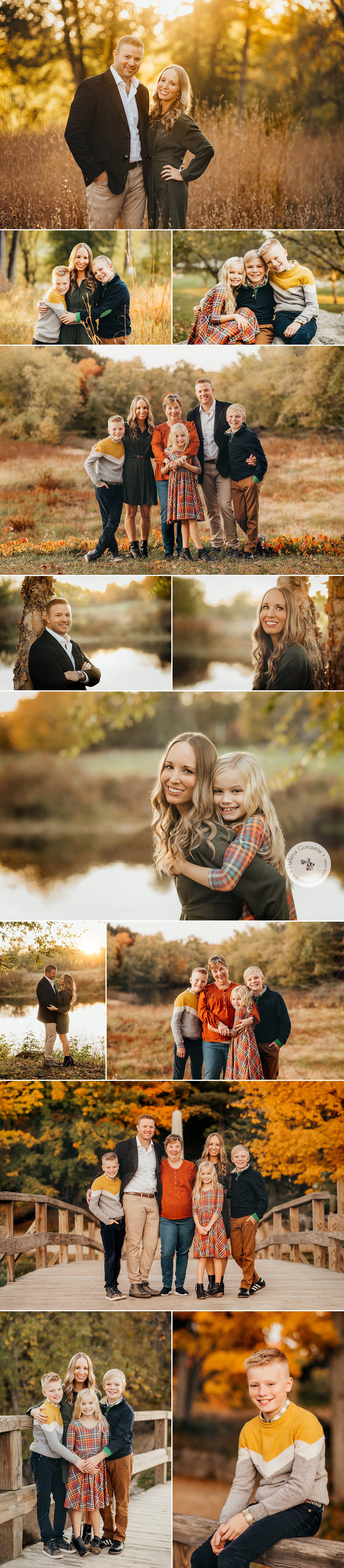 Old Manse Family Portraits in the fall at sunset with Needham MA Family Photographer Helena Goessens Photography